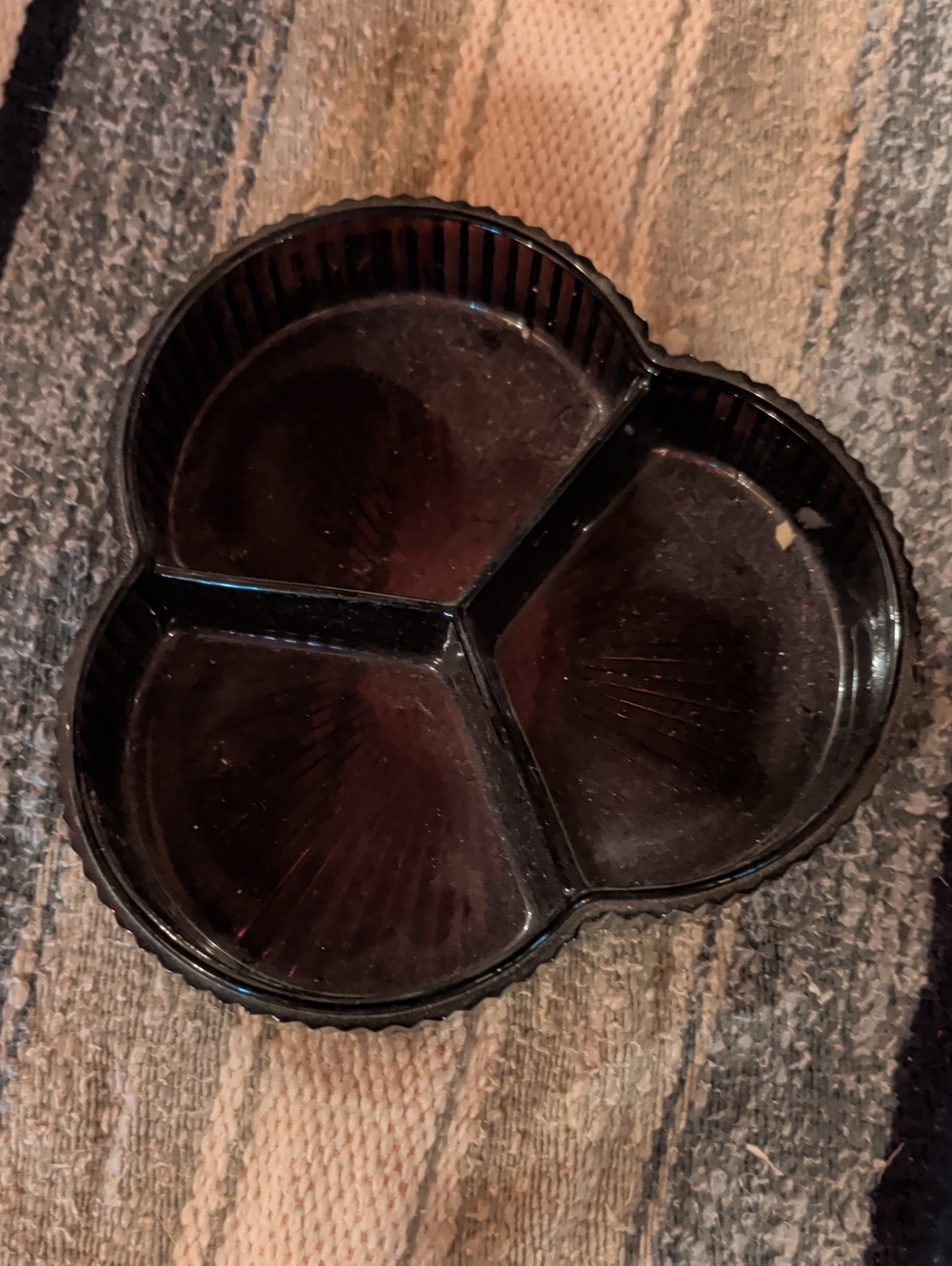 Black 3-Section Serving Tray